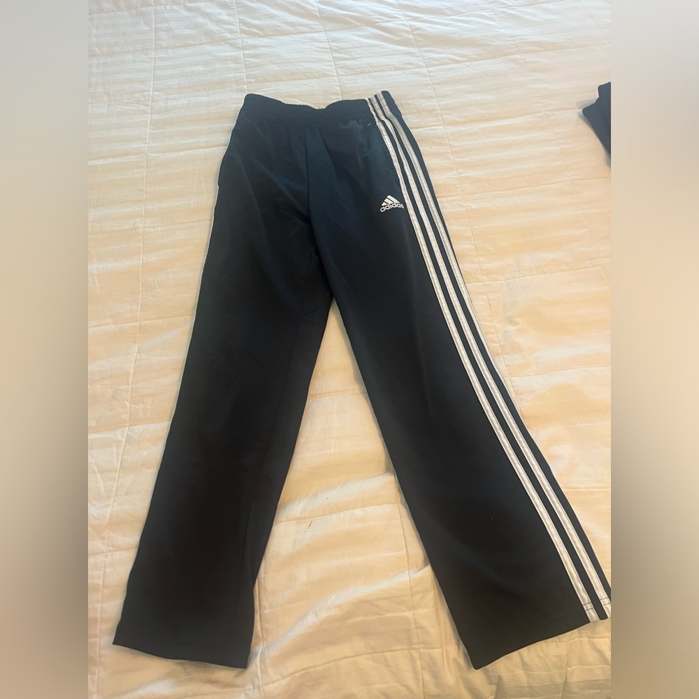 2 pairs Adidas athletic pants size M 10/12, black